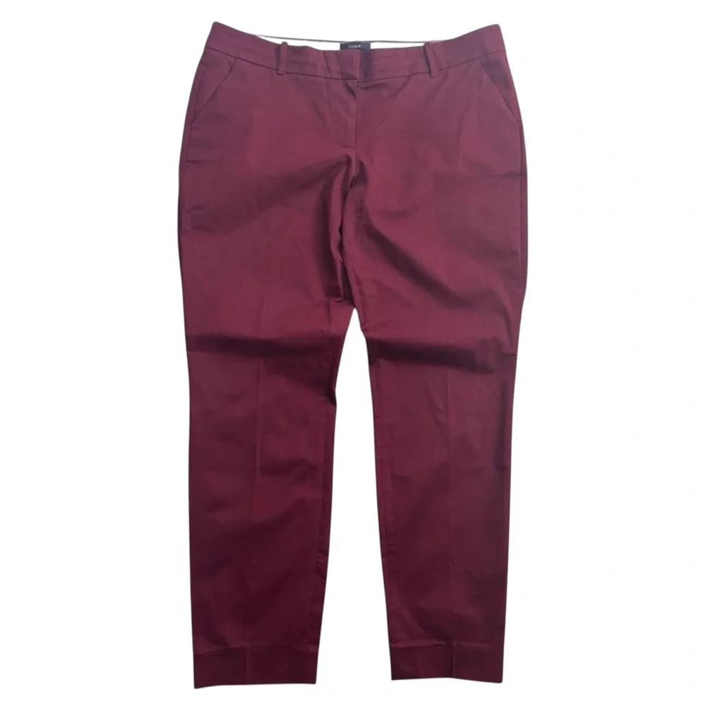 J.Crew Women’s Café Capri Pants Burgundy‎ Red Size 12 Tall
